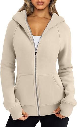 Trendy Queen Womens Zip Up Hoodies Fleece Jackets Oversized Sweatshirts ...