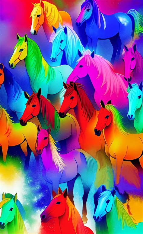 Horse of a Different Color - Modern Digital Art by Ronald Mills - Fine ...