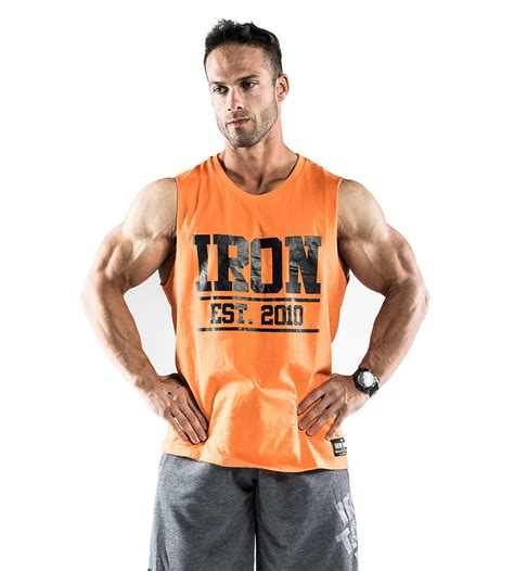 Iron Muscle Tank Top | Iron Muscle tank top - prison orange.… | Iron ...