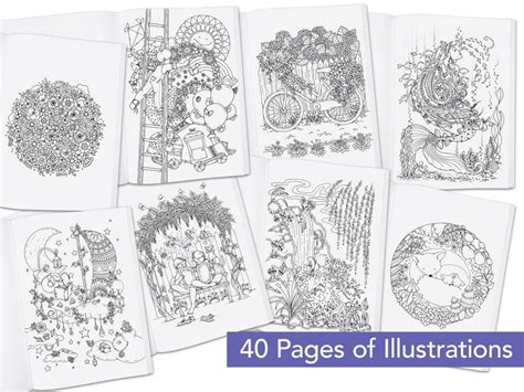 Adults Coloring Book 40 Illustrations Printed High Quality - Etsy