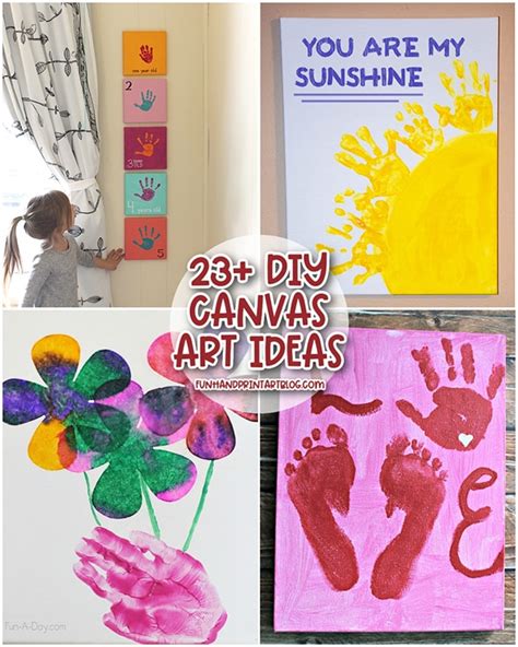 DIY Canvas Art Ideas for Kids - HUGE list! - Fun Handprint Art
