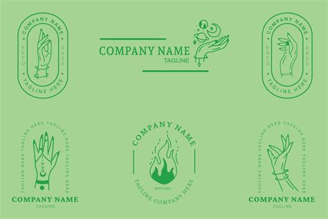 collection de logos de symboles minimalistes de luxe vert mystique ...