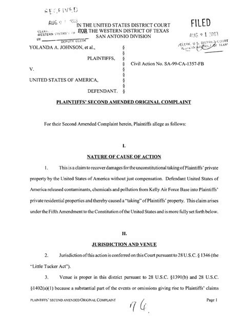 Johnson, Et Al. v. United States - 030821 - Plaintiff's 2d Amended ...