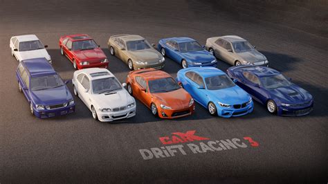 Les dix voitures disponibles au lancement de CarX Drift Racing 3