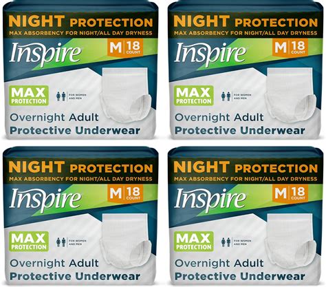 Inspire Adult Diapers Women or Men - MAX Absorbency | Our Most Absorbent and Dry, Incontinence Underwear for Women or Men | Leak Proof Diaper Overnight or Daytime for Heavy
