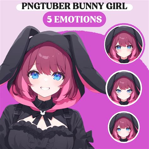 Pngtuber Model Bunny Girl Pngtuber Premade Model Anime Pngtuber Assets ...
