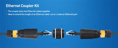 3-Pack 10Gbps Cat6A Shielded Waterproof Ethernet Couplers