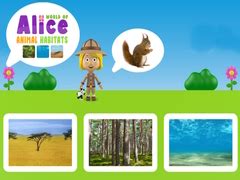 Juego Hábitats animales del mundo de Alice en línea. Juega gratis