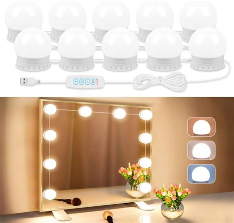 LED Vanity Lights for Mirror, Vanity Lights Stick on with 10 Dimmable ...