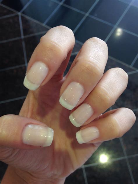 Essie allure American French manicure square round nails | Round nails ...