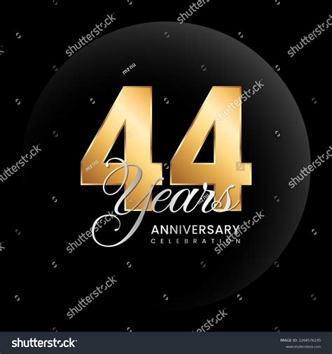 44th Anniversary Logo Golden Number Silver: เวกเตอร์สต็อก (ปลอดค่า ...