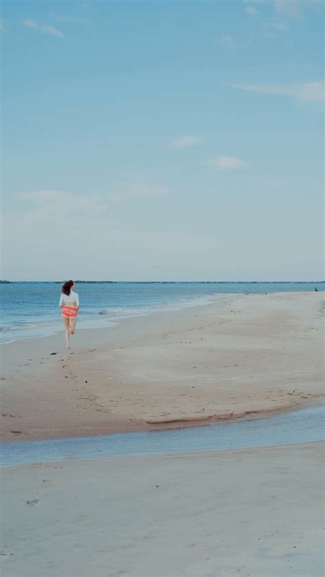 Woman, Beach, Run. Free Stock Video