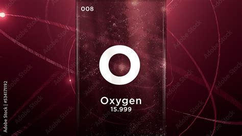 Oxygen (O) symbol chemical element of the periodic table, 3D animation ...