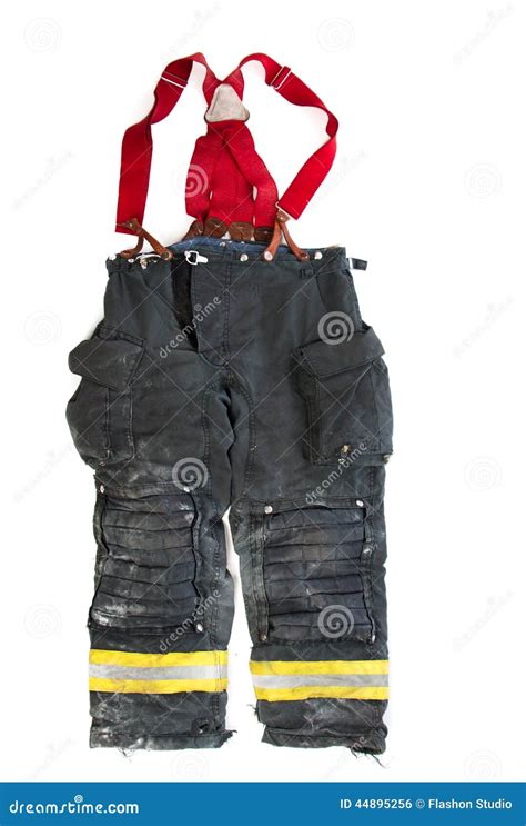 A Pair of Firefighter Pants on White Background Stock Photo - Image of ...