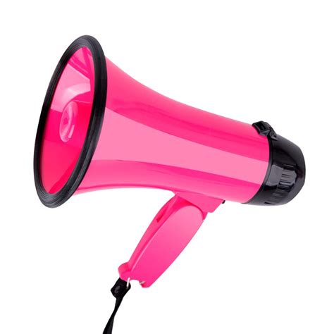 Portable 20 Watt Pink Megaphone Bullhorn with Voice/Siren Modes ...