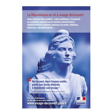 Affiche adhésive VISAGE DECOUVERT/MARIANNE 20x30 cm - Affichages pour l ...