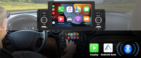 CMECHO Single Din Car Stereo with Apple Carplay Android Auto 5 Inch ...