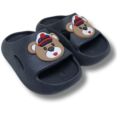 Chinelo Nuvem Infantil Preto Urso Criança Leve e Confortável | Shopee ...