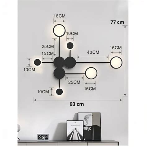 Grande applique murale avec 6 cercles lumineux • Applique Tendance