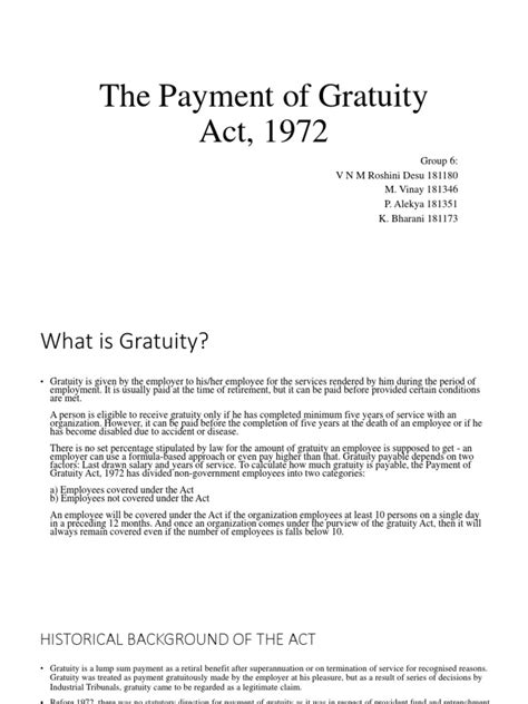 The Payment of Gratuity Act, 1972 | PDF | Gratuity | Employment