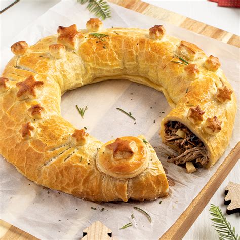 Couronne de Noël au porc effiloché, confiture et pomme - 5 ingredients ...