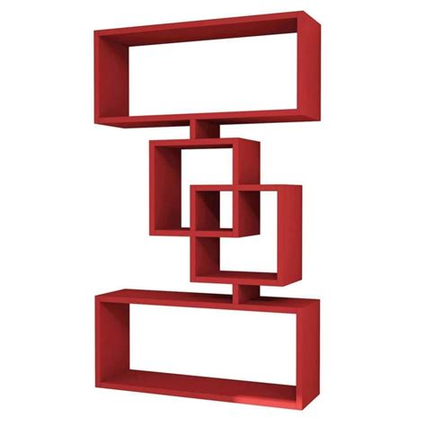 Homemania Étagère murale Harmony 70x22x117 cm Rouge Homemania | Leroy ...