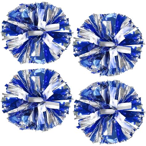 4 Pcs Cheerleading Pom Poms, Topboutique Metallic Cheerleader Pompoms ...