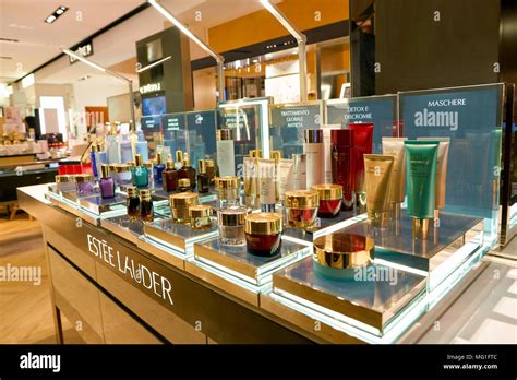 ROME, ITALY - CIRCA NOVEMBER, 2017: Estee Lauder cosmetics on display ...