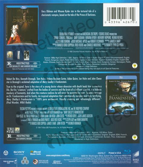 Bram Stoker s Dracula / Mary Shelley s Frankenstein (Double Feature ...