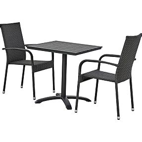 Carlton cafébord med 2 Mallorca havestole - sort | Køb på Bilka.dk!