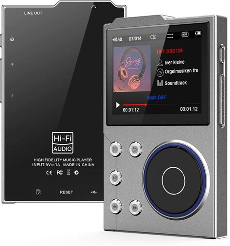 HiFi MP3 Player with Bluetooth, Lossless DSD DAC Flac, High Resolution Music Player, Portable Audio Player with 16 GB Memory Card, Supports up to 256 GB, 2.4 Inch