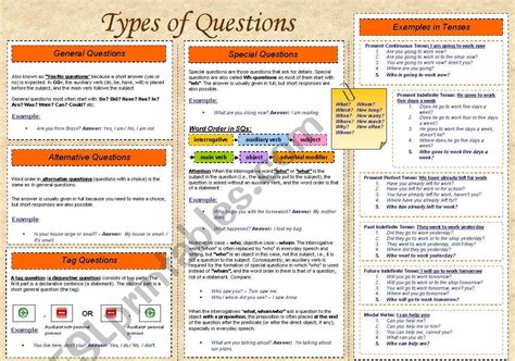 All types of questions on one worksheet - ESL worksheet by naumenkoLena