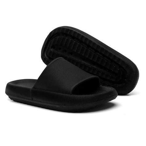 Chinelo Nuvem Slide Flexível Confortável Moderno - Preto | Netshoes