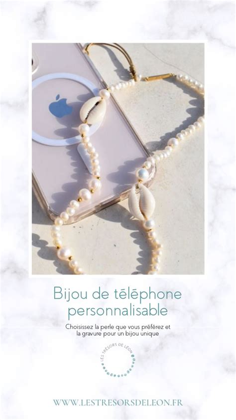 Bijou de téléphone en perle personnalisable