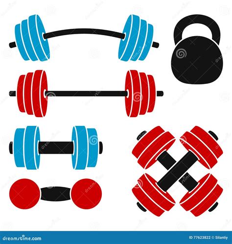 Poids sportifs illustration de vecteur. Illustration du haltère - 77623822