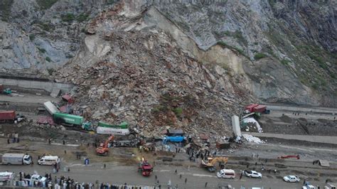 Landslide Near Torkham Border Kills 2, Buries Over 20 Trucks