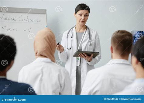 Doctor Giving Lecture To Audience at Medical Seminar Stock Image ...