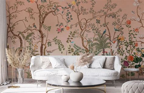 Peach Blossom Paradise Mural Wallpaper | Ever Wallpaper UK