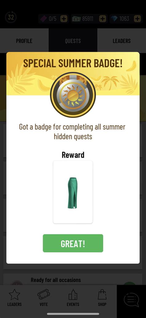 I completed the summer quests! Here’s a photo of the reward : r ...