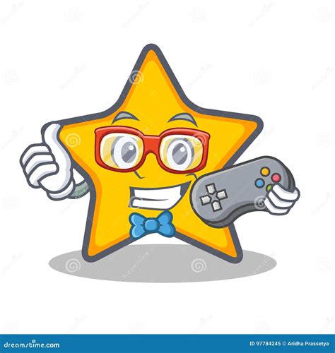 Gamer Star Character Cartoon Style Stock Vector - Illustration of game ...