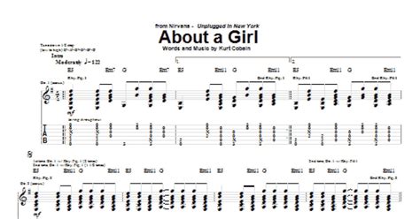 About A Girl (Guitar Tab) - Print Sheet Music Now