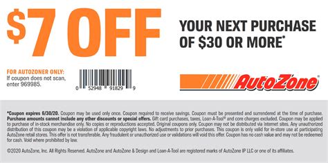 $7 off $30 at AutoZone | AutoZone September 2025 Coupons, Promo Codes ...