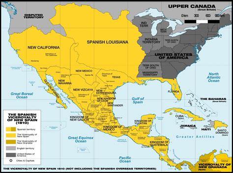 The spanish viceroyalty of New Spain (1810) | Virreinato nueva españa ...