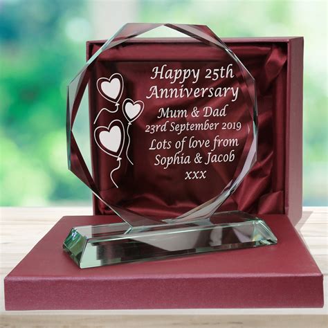 25th Silver Wedding Anniversary Couple Gift Personalised Engraved Cut ...