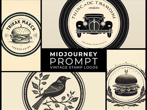 Midjourney Prompt: Vintage Stamp Logos, Customizable Digital Artwork ...