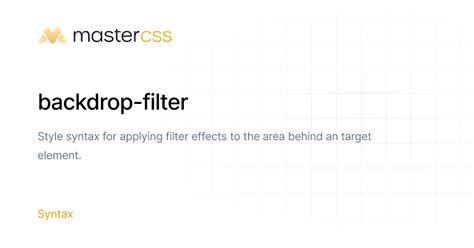 backdrop-filter - Master CSS
