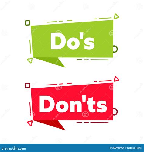 Dos And Donts Label Sticker. Green Check Mark Yes And Red Cross No Icon ...