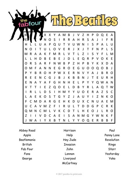 Beatles Word Search