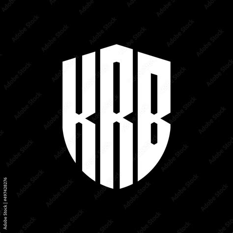 KRB letter logo design. KRB modern letter logo with black background ...