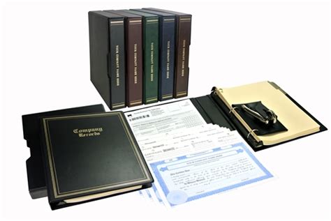Corporate Kits, Seals, Stock Certificates and Corporate Binders